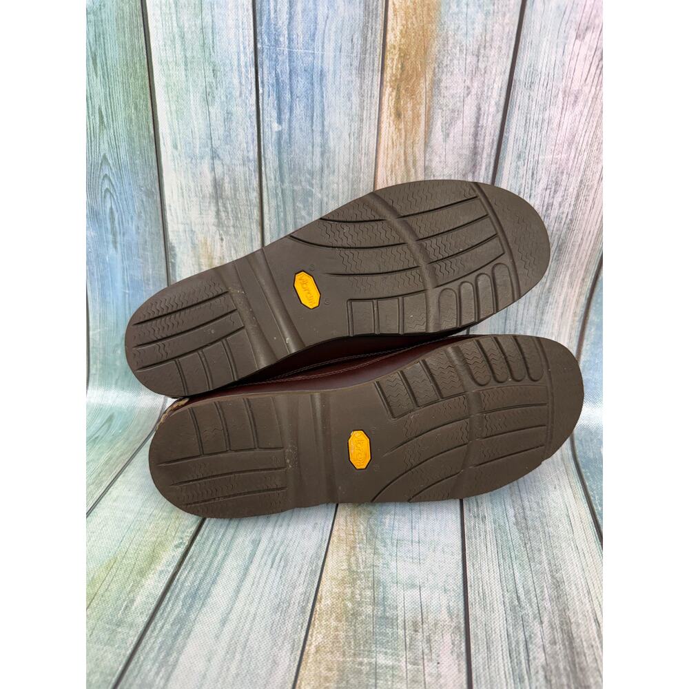 Cabela's Docksider Boat Shoes Brown Leather Vibram Sole Men's Size 12 1 Eye - Picture 6 of 8